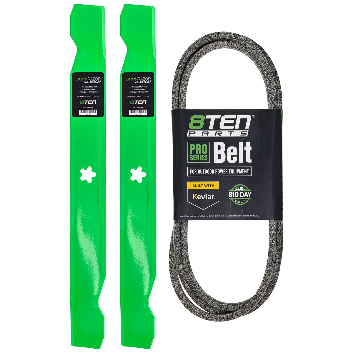 Mower Blades & Deck Belt Kit For Poulan Pro Husqvarna Jonsered MK1007774