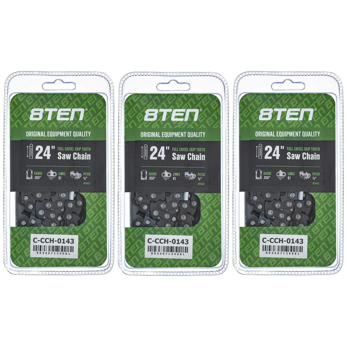 Chainsaw Chain 24 Inch .050 3/8 81DL For Homelite Echo Tanaka 72LPX081G 72LGX081G 72LPX81CQ | 3-PACK