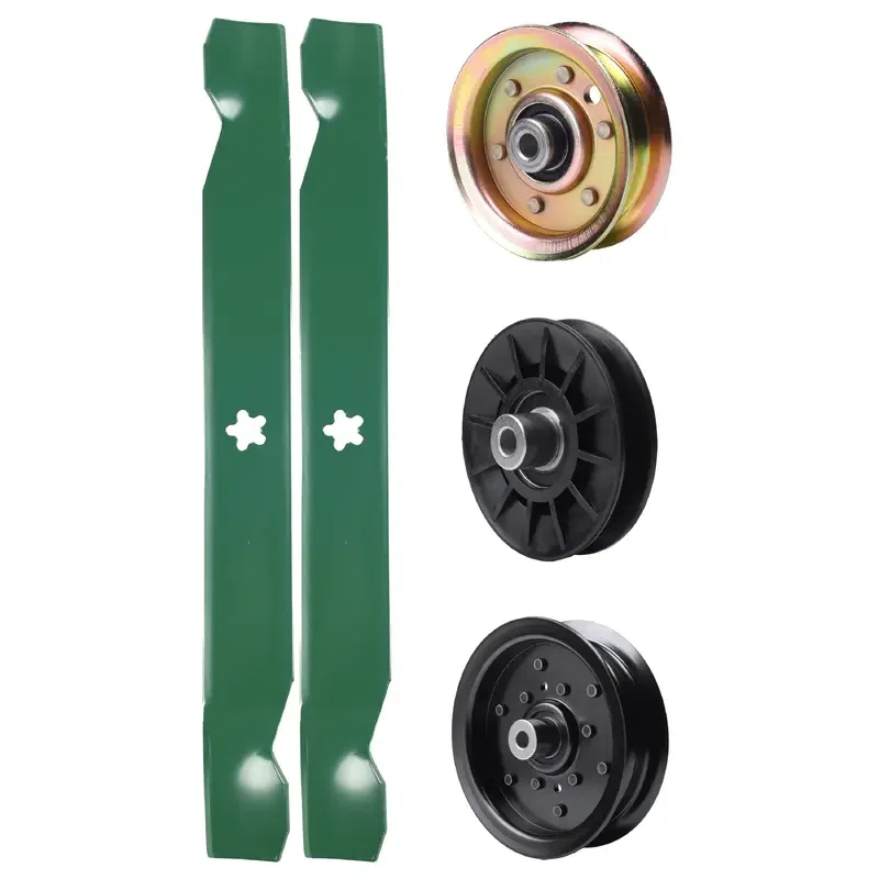 UDC Parts Mower Kit / Pulley 532194326 + Pulley 532196106 + Pulley 173437 + 2 Pack Blades 138971 / Fits Husqvarna YTH2042 XP