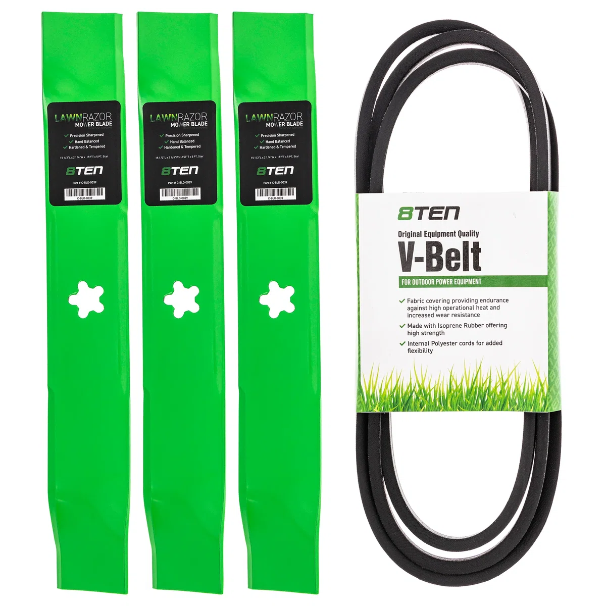 Mower Blades & Deck Belt Kit For Husqvarna Poulan Pro AYP MK1007783