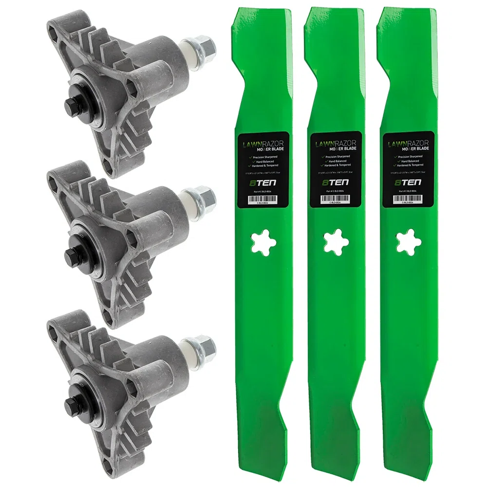 Deck Spindles & Mower Blades Kit For AYP Poulan Pro Husqvarna MK1001839