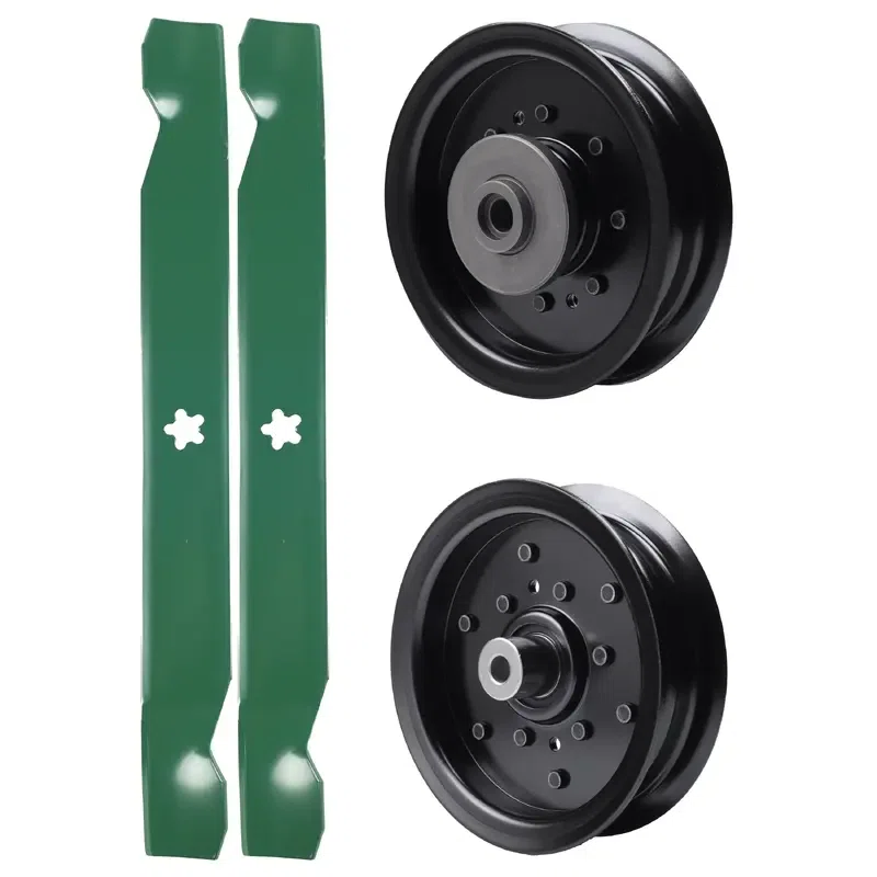 UDC Parts Mower Kit / Pulley 532196106 + Pulley 532196104 + 2 Pack Blades 138971 / Fits Husqvarna RZ4619 RZ4620 RZ5422 RZ5424