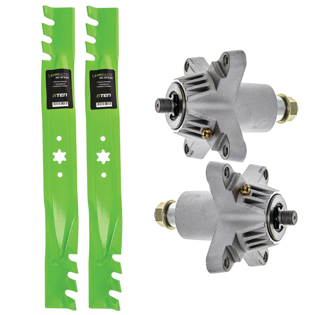 Deck Spindles & Mulching Blades Kit For White Outdoor Troy-Bilt Yard-Machines MK1002270