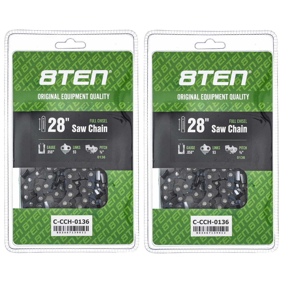 Chainsaw Chain 28 Inch .0583/8 93DL For Solo Makita Efco 581626993 73EXL093G 501842893 608100116 | 2-PACK