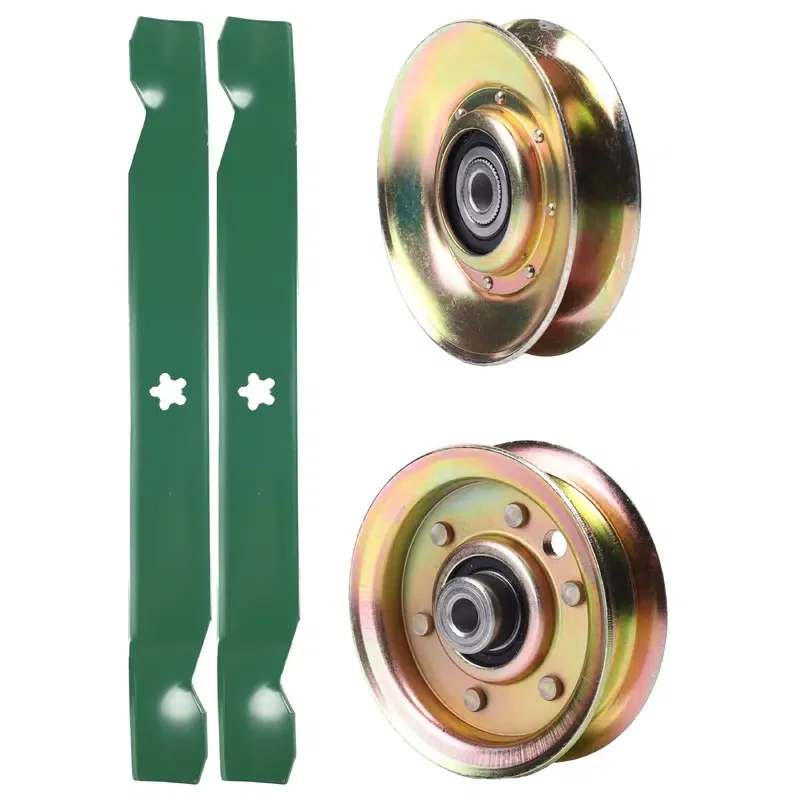UDC Parts Mower Kit / Pulley 127783 + Pulley 173437 + 2 Pack Blades 138971 / Fits Poulan 279370 PO14542LT PO17542LT PO19542LT PXT12538 PXT155G42 PXT175G42