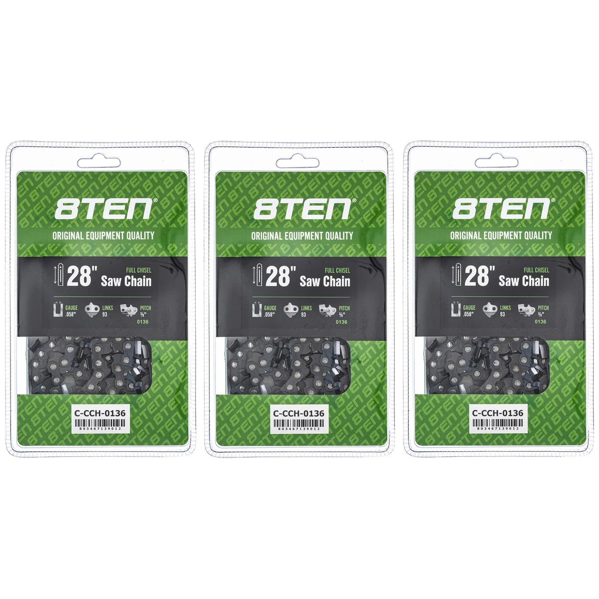 Chainsaw Chain 28 Inch .0583/8 93DL For Solo Makita Efco 581626993 73EXL093G 501842893 608100116 | 3-PACK