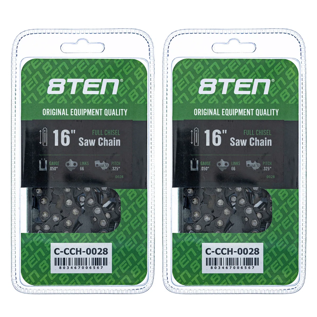 Chainsaw Chain 16 Inch .050 .325 66DL For Echo Husqvarna Makita 501840666 581643666 501840866 | 2-PACK