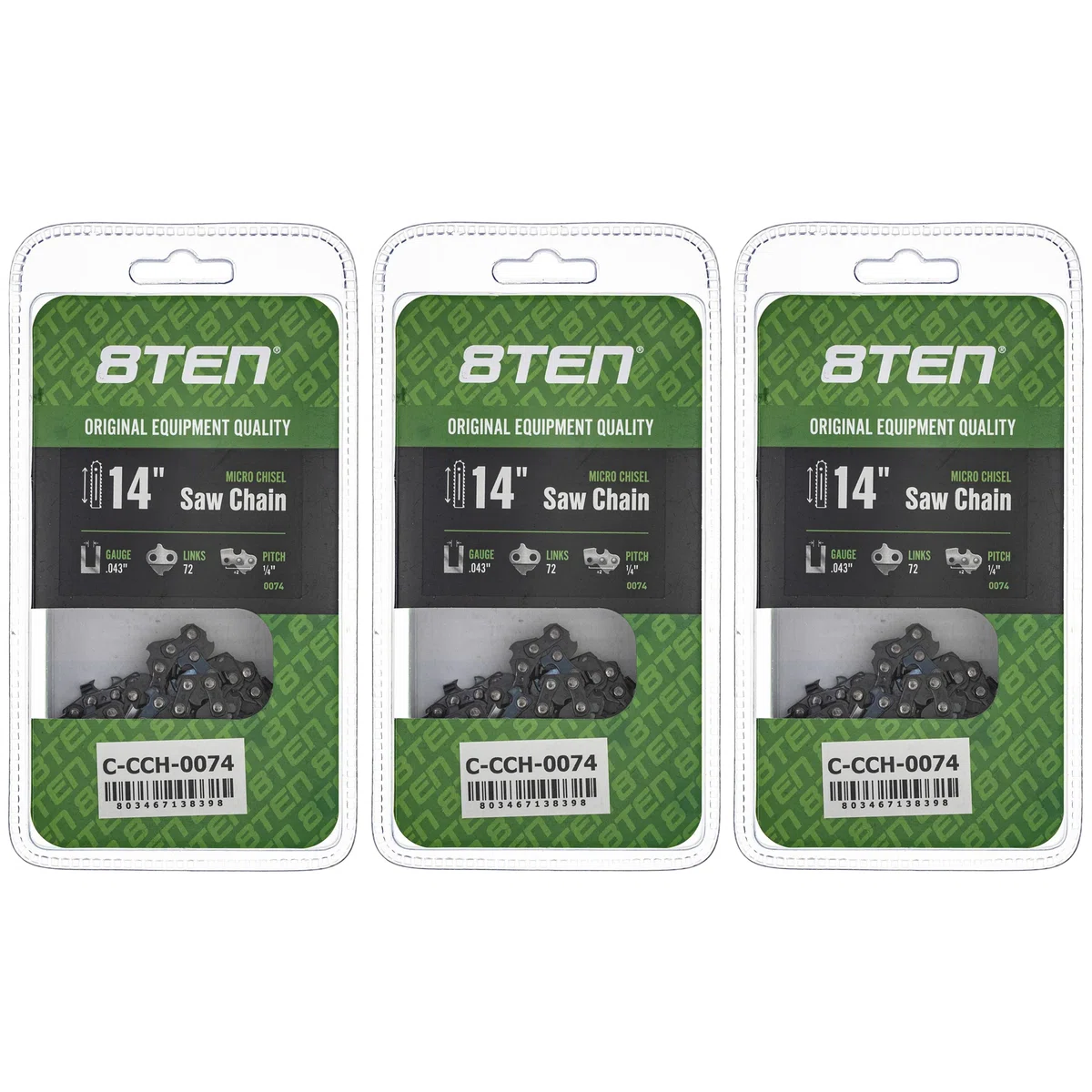 Chainsaw Chain 14 Inch .043 1/4 72DL For Stihl 36700050072 71PM372 | 3-PACK
