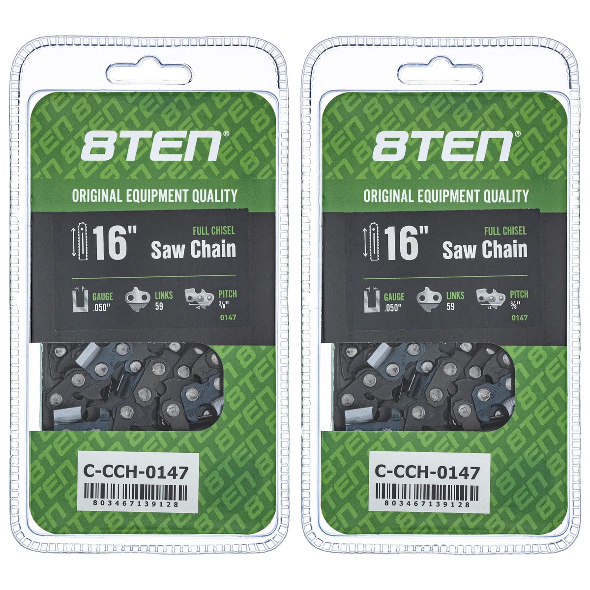 Chainsaw Chain 16 Inch .050 3/8 59DL For Homelite Makita H8059 D59 33RS359E | 2-PACK