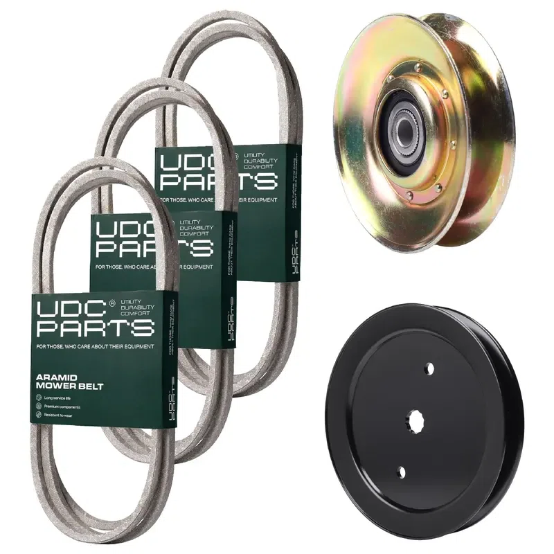 UDC Parts Mower Kit / Belt 140294 + Belt 144959 + Belt 197253 + Pulley 127783 + Pulley 195945 / Fits Poulan Pro PK20H42YT