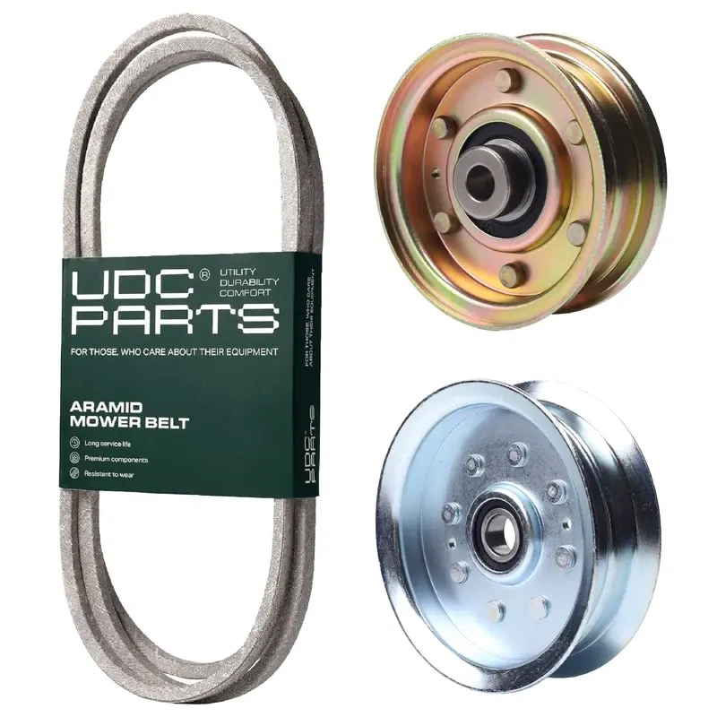 UDC Parts Mower Kit / Belt 754-04060 + Pulley 756-04224 + Pulley GY20629 / Fits Troy-Bilt 13AL78BSA23 Bronco 42 Auto 2023 13AN78BSA66 Bronco 42B 2023 Bronco Bronco 42 Auto Bronco 42X Auto Horse 42