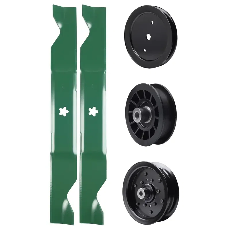UDC Parts Mower Kit / Pulley 195945 + Pulley 532196106 + Pulley 532194327 + 2 Pack Blades 405380 / Fits Jonsered LT2320A2 YT46