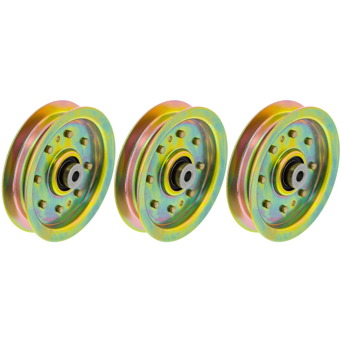 Flat Idler Pulley Set For Cub Cadet Columbia Troy-Bilt 956-04129 756-04129B 756-04129 753-08171 | 2-PACK