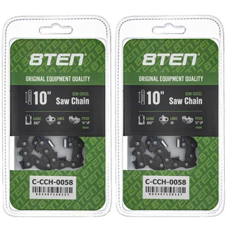 Chainsaw Chain 10 Inch .043 3/8 LP 40DL For Tanaka Earthwise Husqvarna 90PX040G 61PMM340E H3840 | 2-PACK