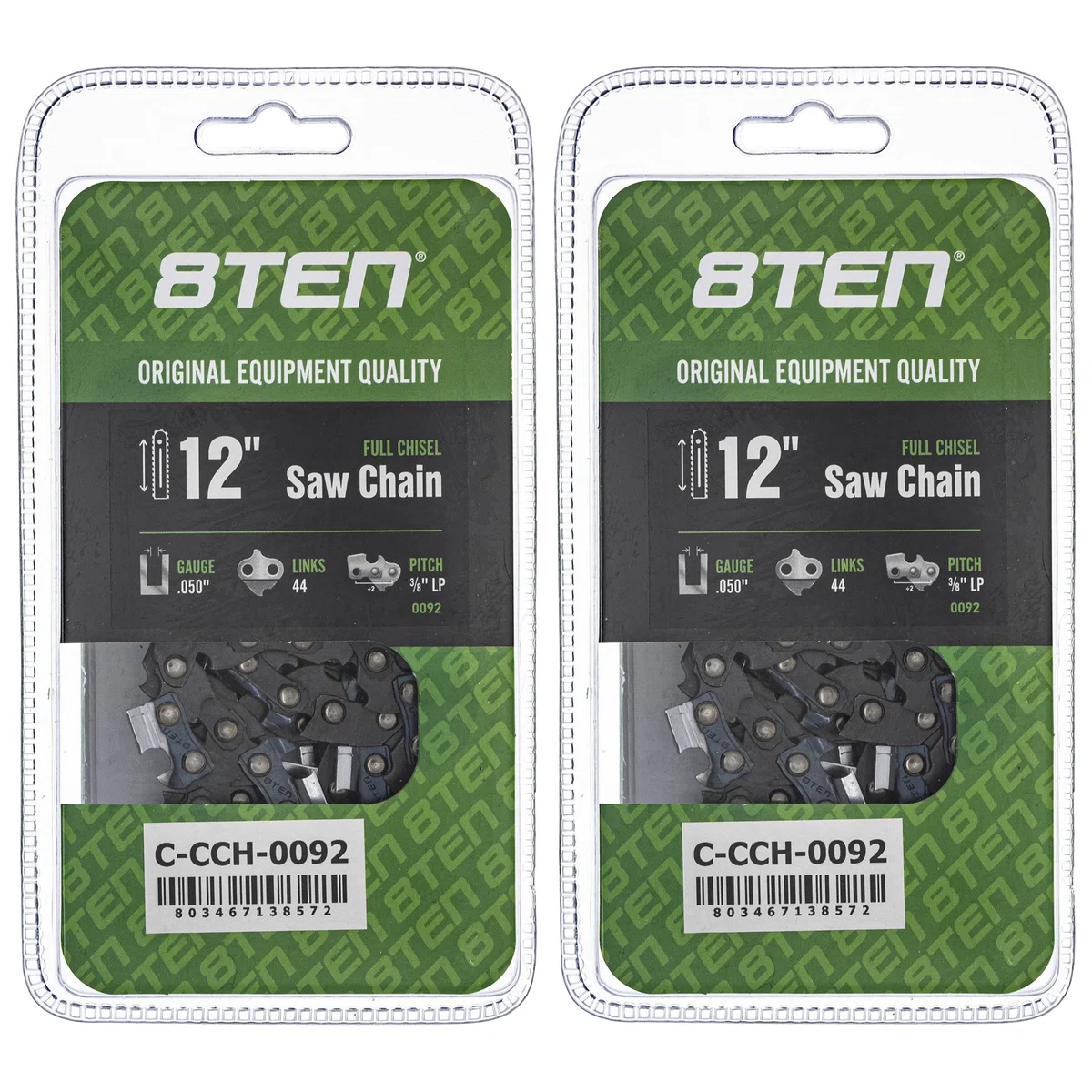 Chainsaw Chain 12 Inch .050 3/8 LP 44DL For Stihl Homelite Echo 91VXL44CQ 91VXL044G 501847044 | 2-PACK