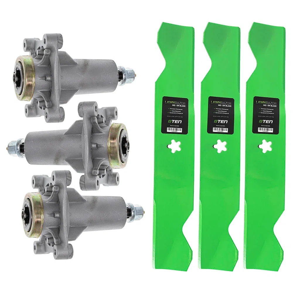 Mower Deck Blades & Spindles Kit For Husqvarna Poulan Pro Statesman MK1001743
