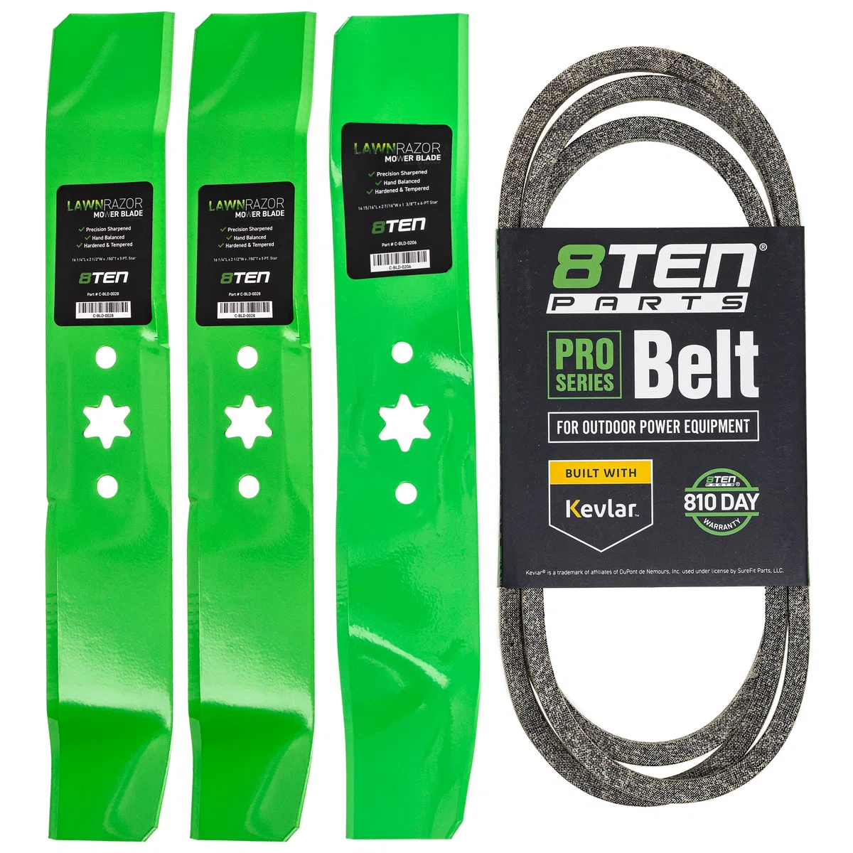 Mower Blades & Deck Belt Kit For Yard-Machines Huskee White Outdoor MK1007782