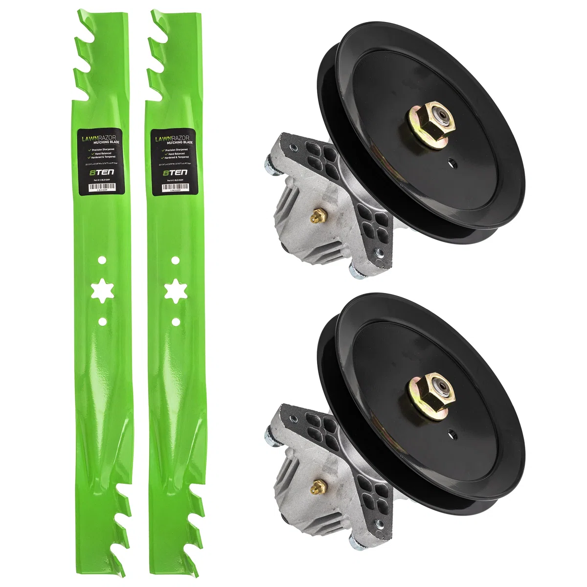 Deck Spindles & Mulching Blades Kit For Cub Cadet Troy-Bilt MTD Gold MK1002318