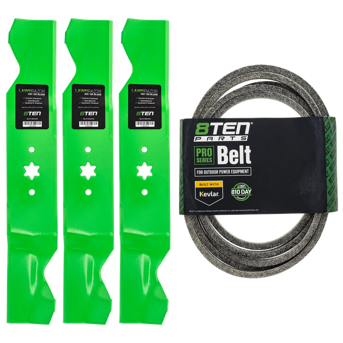 Mower Blades & Deck Belt Kit For Cub Cadet Troy-Bilt Craftsman MK1007808