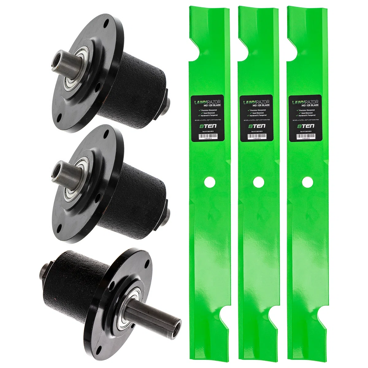 Deck Spindles & Notched Air-Lift Blade Kit For Schiller MK1001891