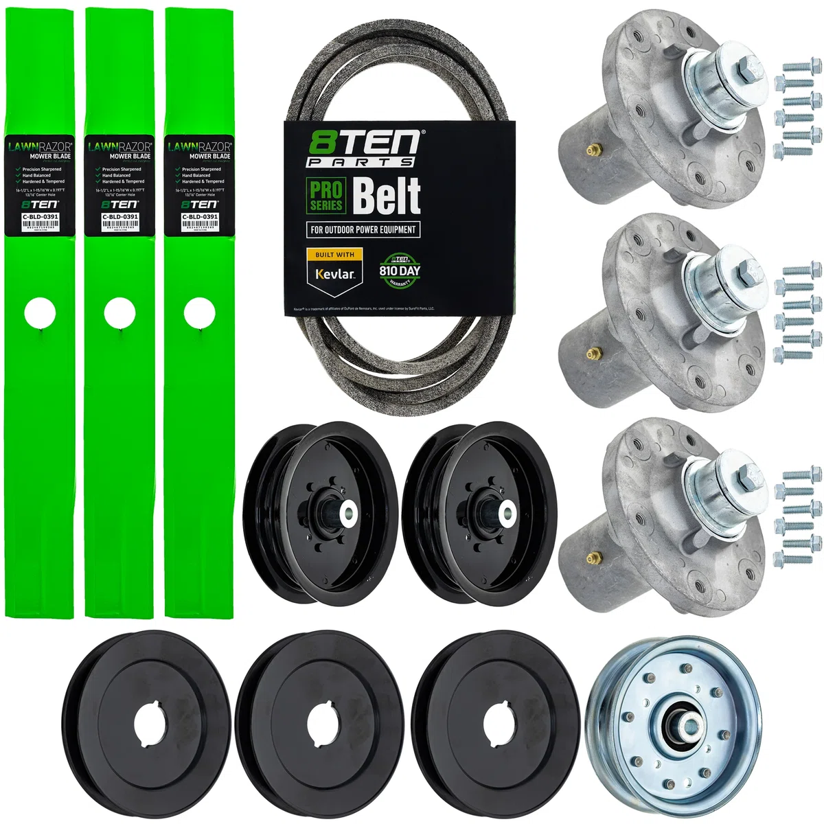 Deck Rebuild Kit Blade Spindle Belt Idler for Simplicity Courier 48-Inch