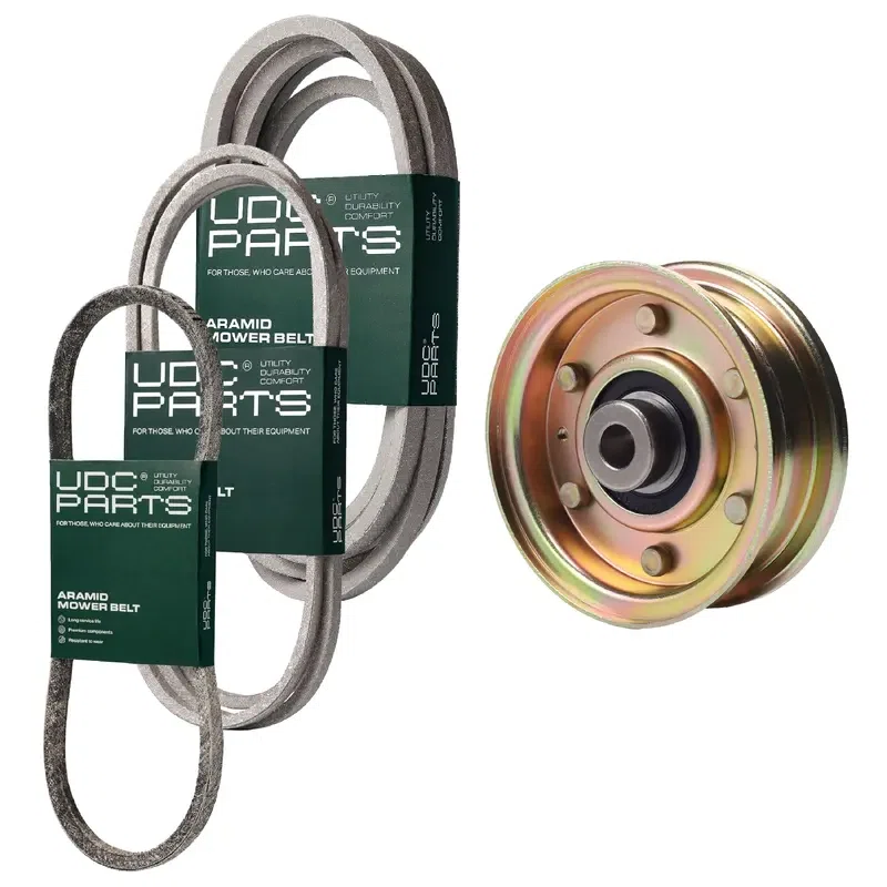 UDC Parts Mower Kit / Belt 754-04060 + Belt 754-04118 + Belt 754-0468 + Pulley 756-04224 / Fits Troy-Bilt Super Bronco