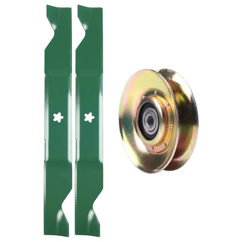 UDC Parts Mower Kit / Pulley 127783 + 2 Pack Blades 405380 / Fits Husqvarna CTH150 LT1597 TS146X YTH200