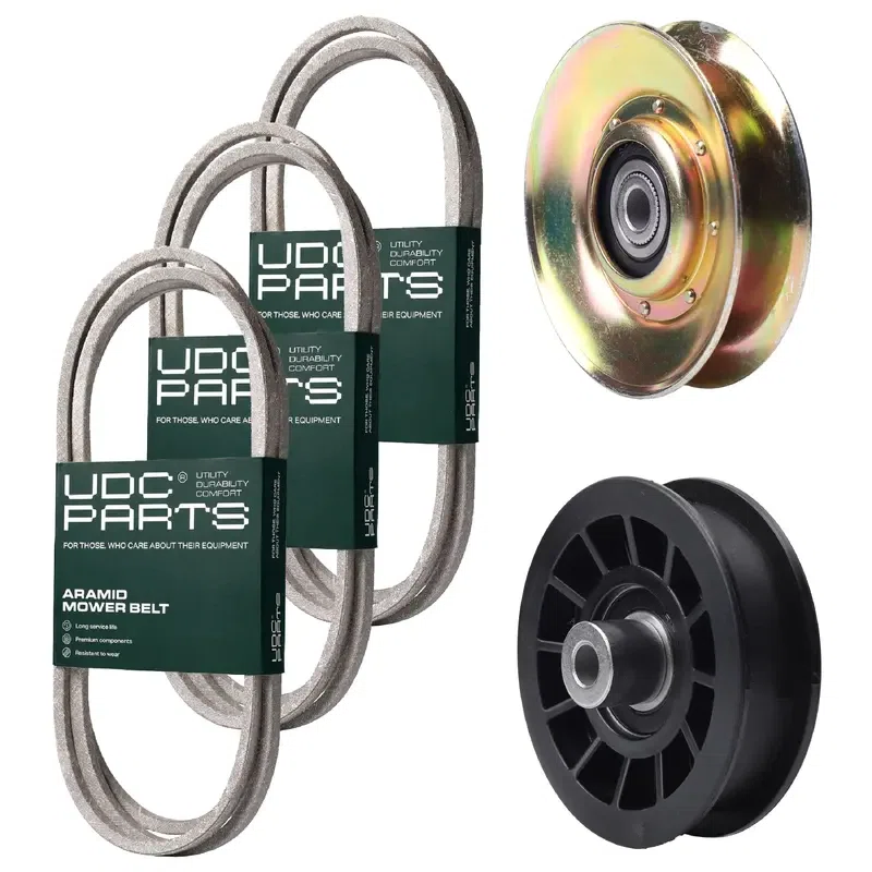 UDC Parts Mower Kit / Belt 130969 + Belt 138255 + Belt 140294 + Pulley 127783 + Pulley 532194327 / Fits Husqvarna LTH151