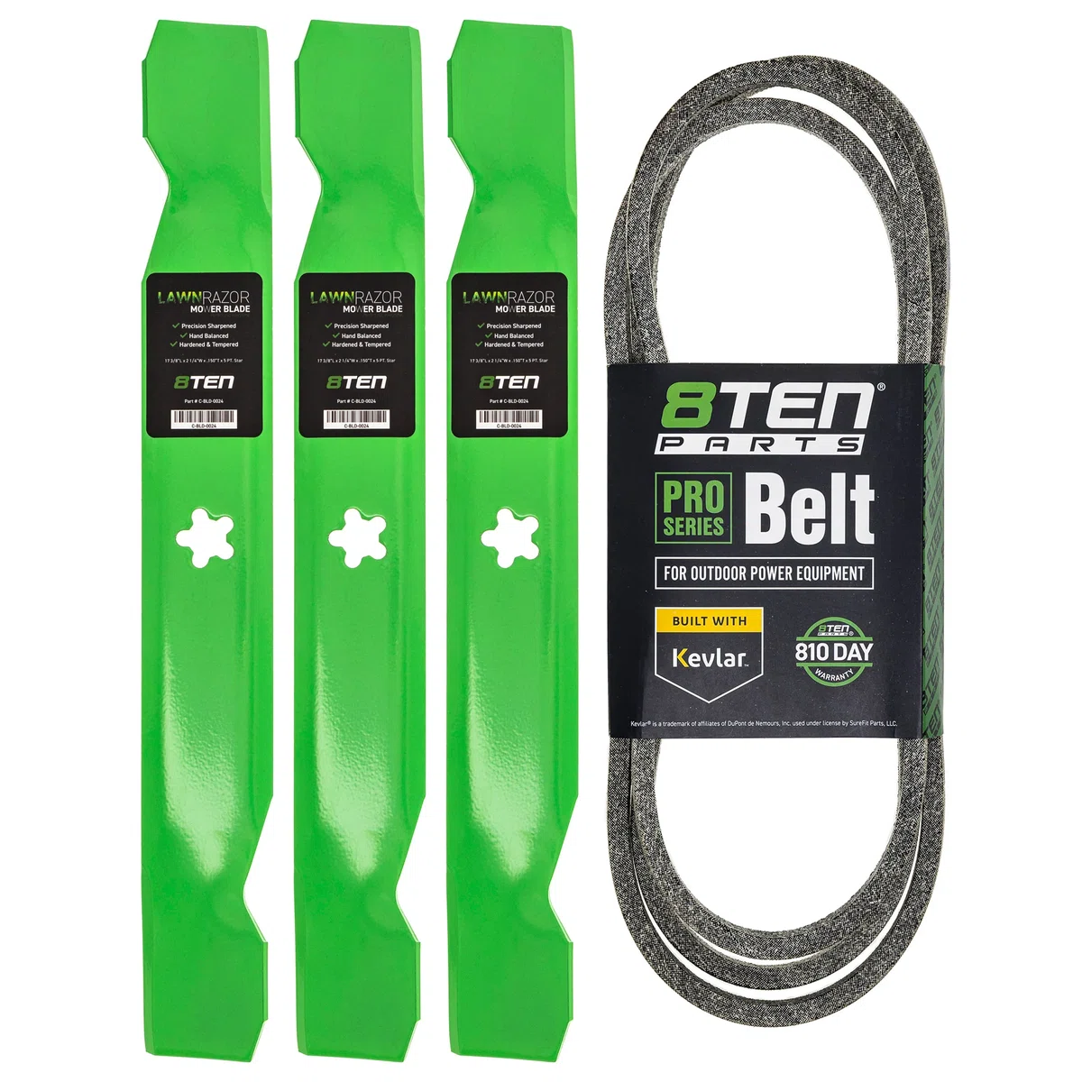 Mower Blades & Deck Belt Kit For AYP Poulan Pro Husqvarna MK1007781