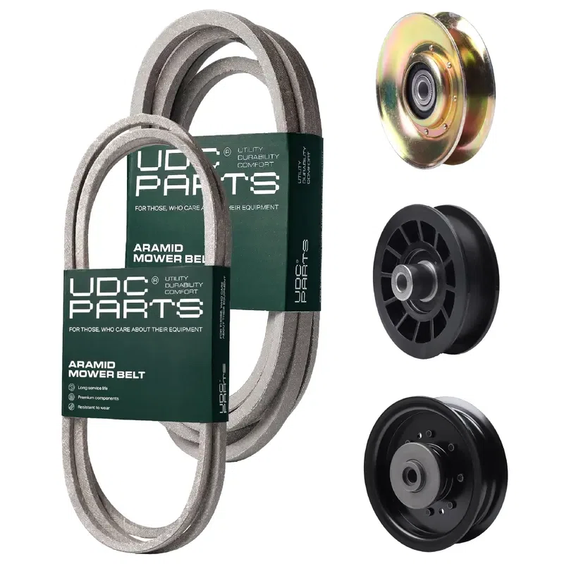UDC Parts Mower Kit / Belt 138255 + Belt 539117245 + Pulley 127783 + Pulley 532194327 + Pulley 532196104 / Fits Husqvarna LT1597
