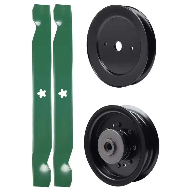 UDC Parts Mower Kit / Pulley 129861 + Pulley 532196104 + 2 Pack Blades 138971 / Fits Husqvarna RZ4619 RZ4620 RZ5422 RZ5424