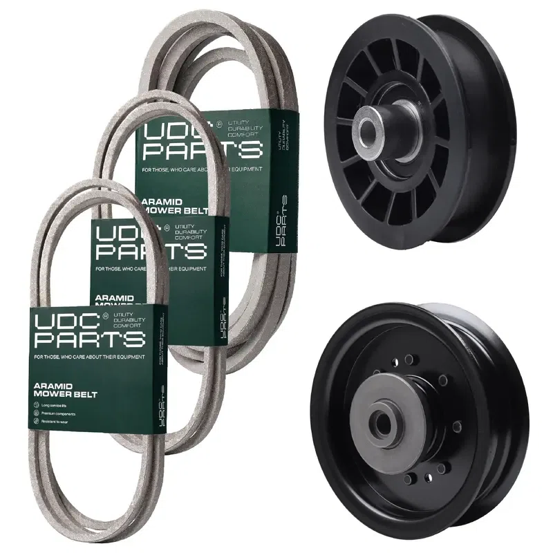 UDC Parts Mower Kit / Belt 140218 + Belt 197242 + Belt 405143 + Pulley 532196104 + Pulley 532194327 / Fits Husqvarna YTH220 Twin