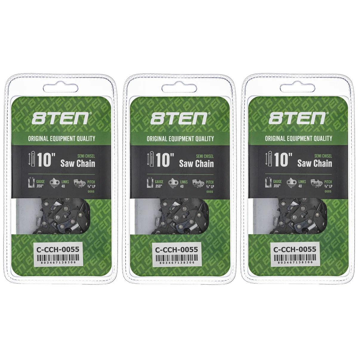 Chainsaw Chain 10 Inch .050 3/8 LP 40DL For Echo Western Auto Remington 91PX040G 63PM340E H3740 | 3-PACK