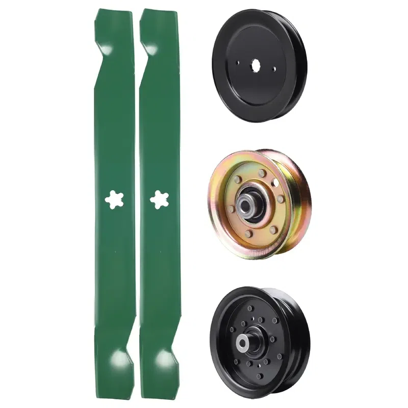 UDC Parts Mower Kit / Pulley 129861 + Pulley 532196106 + Pulley 173437 + 2 Pack Blades 138971 / Fits Husqvarna YTH2042 XP