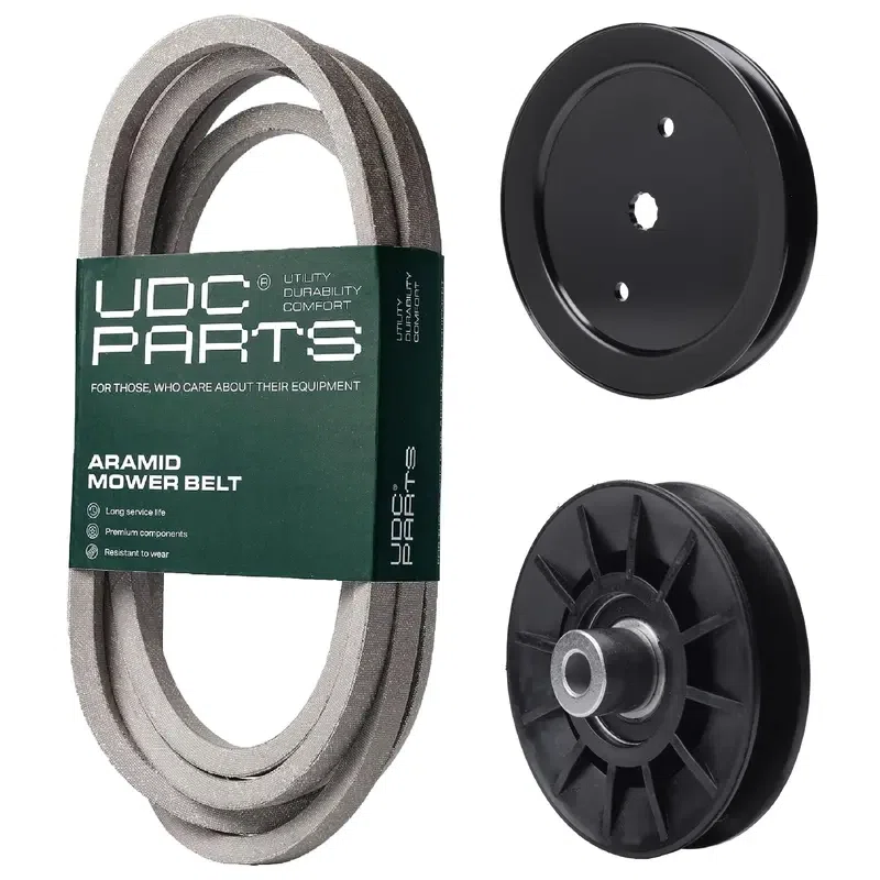UDC Parts Mower Kit / Belt 197242 + Pulley 195945 + Pulley 532194326 / Fits Jonsered LT2223A2 LT2320A2