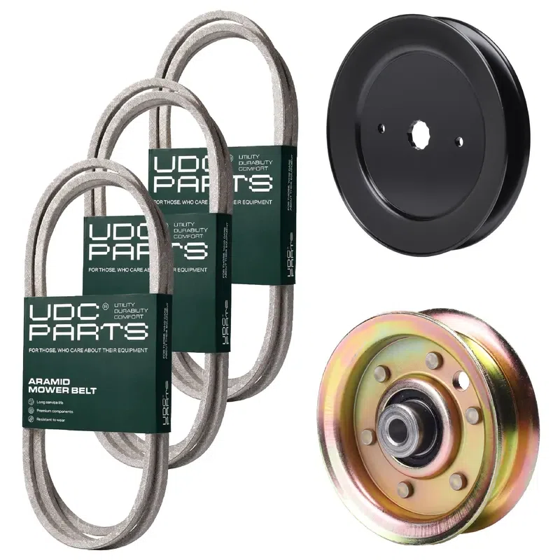 UDC Parts Mower Kit / Belt 144200 + Belt 144959 + Belt 174883 + Pulley 129861 + Pulley 173437 / Fits Husqvarna YTH170