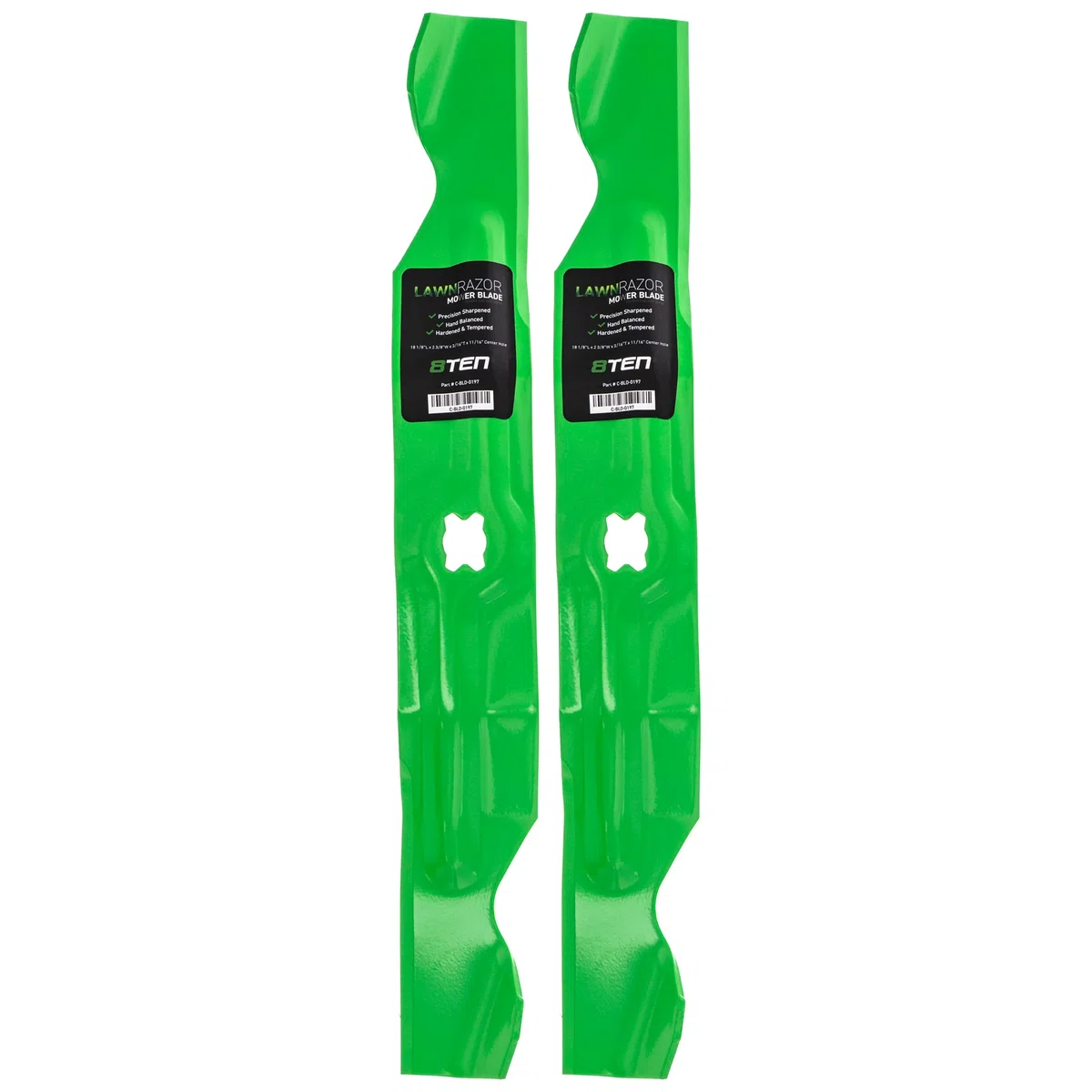 LawnRAZOR Notched High Lift Blade For Cub Cadet MTD Troy-Bilt 742-04154 942-04154 942-04154A | 2-PACK