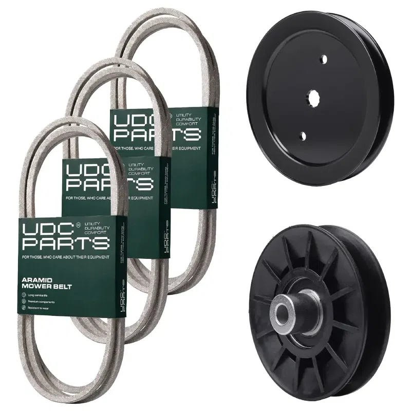 UDC Parts Mower Kit / Belt 130969 + Belt 140218 + Belt 144959 + Pulley 195945 + Pulley 532194326 / Fits Husqvarna LTH171