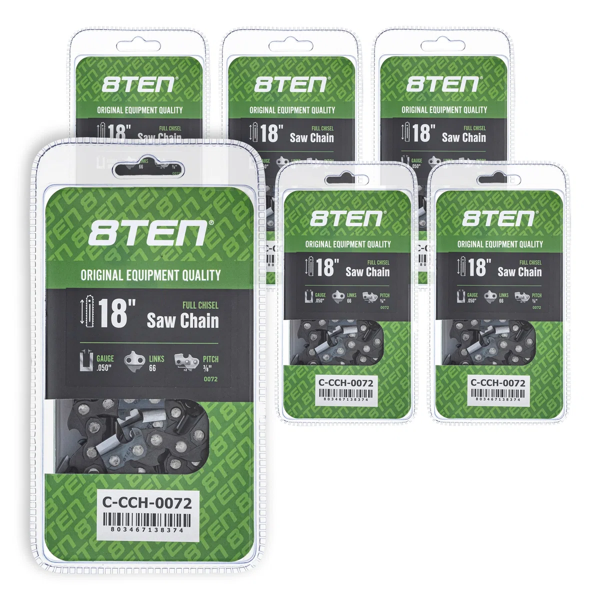 Chainsaw Chain 18 Inch .050 3/8 66DL For Stihl Homelite Echo 501846568 72EXL066G 72LPX066G 591132368 | 6-PACK