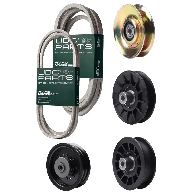 UDC Parts Mower Kit / Belt 194346 + Belt 539117245 + Pulley 127783 + Pulley 532194326 + Pulley 532194327 + Pulley 532196104 / Fits Husqvarna LT1597