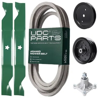 UDC Parts Mower Kit / Belt 539117245 + Pulley 195945 + Pulley 532196106 + Spindle 532174356 + 2 Pack Blades 405380 / Fits Husqvarna RZ4219