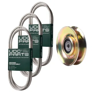 UDC Parts Mower Kit / Belt 130969 + Belt 138255 + Belt 140294 + Pulley 127783 / Fits Husqvarna LTH151 YTH180