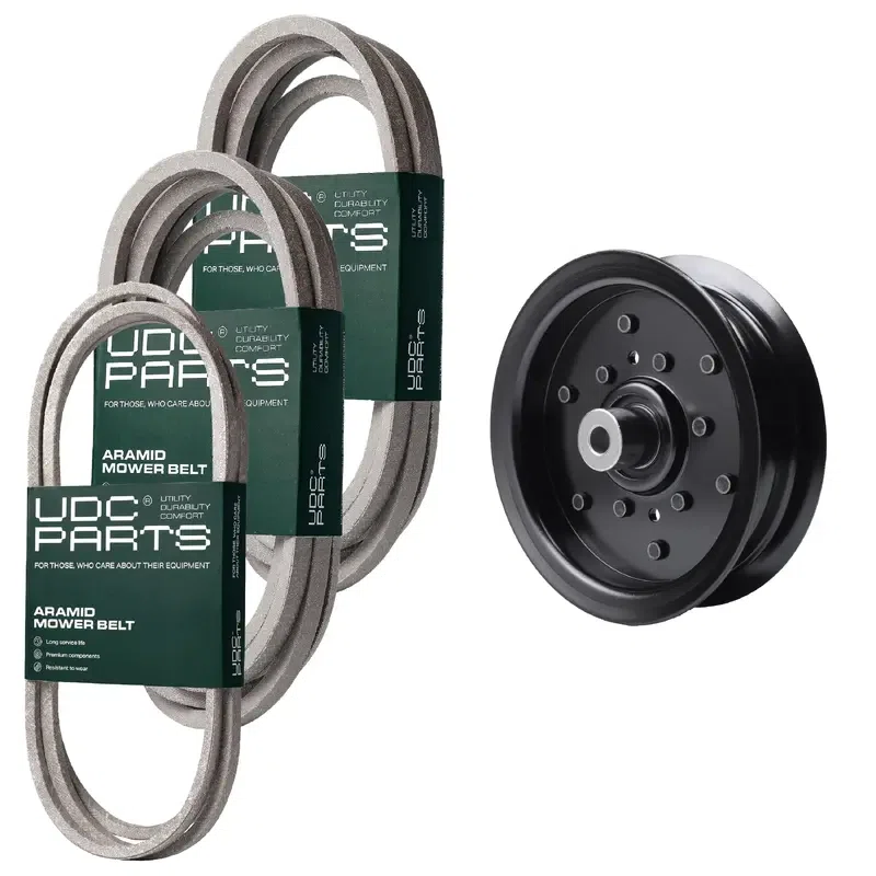 UDC Parts Mower Kit / Belt 130969 + Belt 196103 + Belt 197242 + Pulley 532196106 / Fits Husqvarna YTH24V48