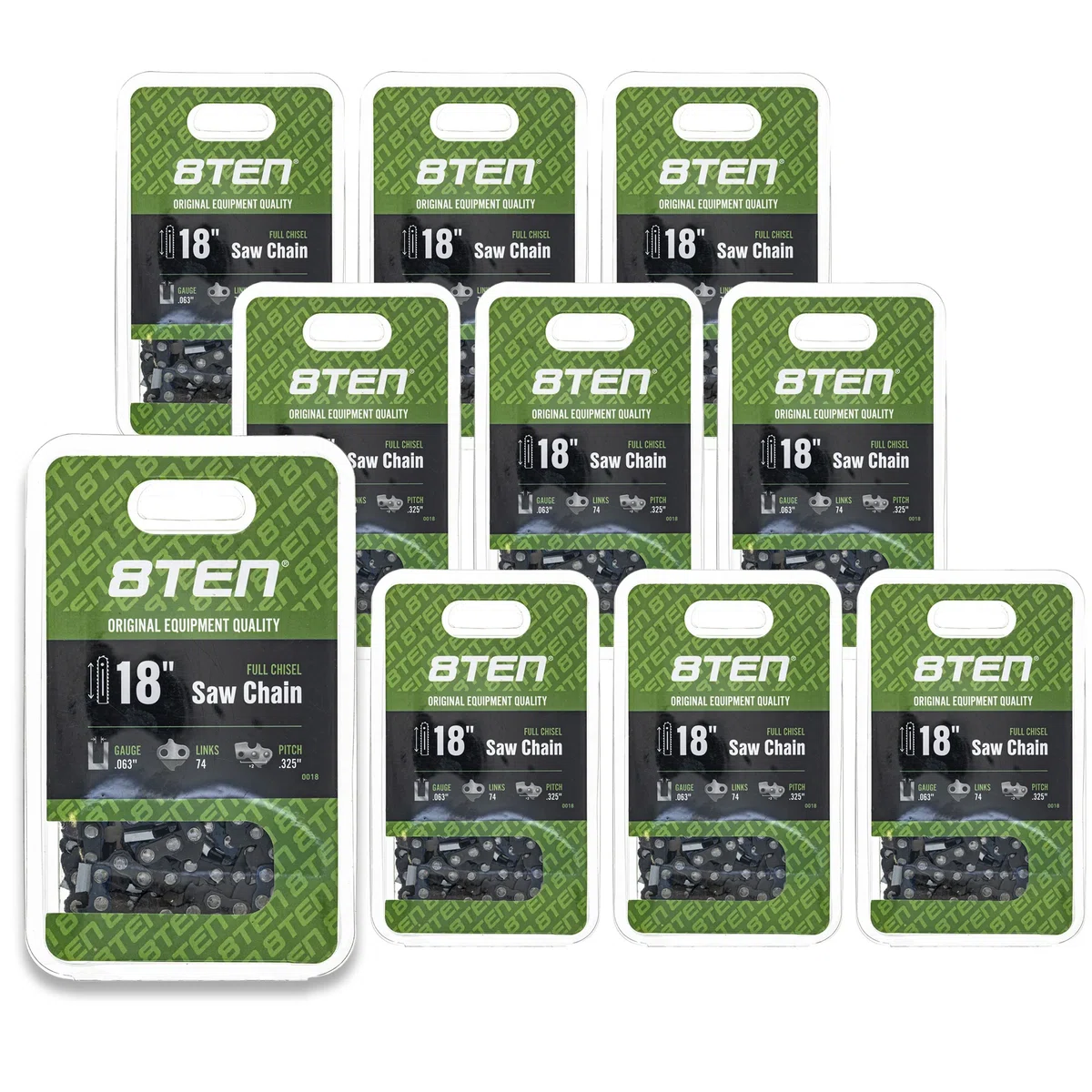 Chainsaw Chain 18 Inch .063 .325 74DL For Stihl Husqvarna Solo 591104274 501841774 H2874 36390050074 | 10-PACK