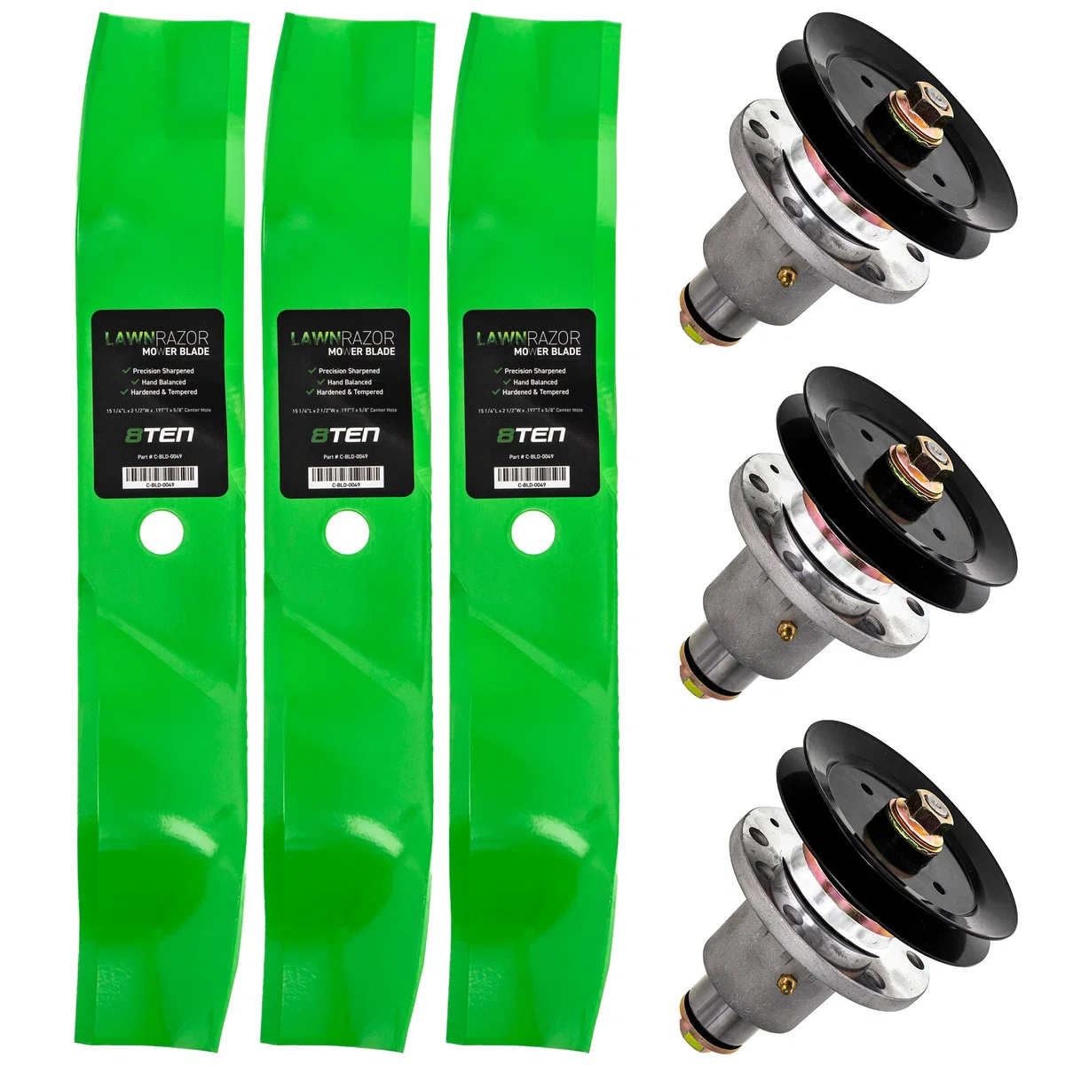 Deck Spindles & Mulching Blades Kit For Exmark MK1002173