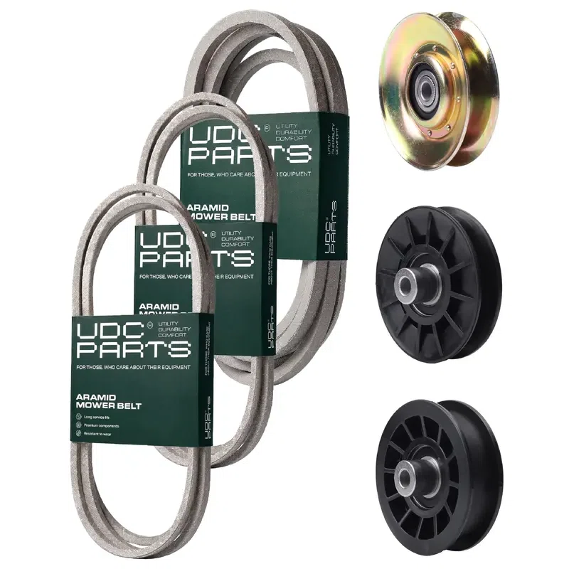 UDC Parts Mower Kit / Belt 138255 + Belt 194346 + Belt 539117245 + Pulley 127783 + Pulley 532194326 + Pulley 532194327 / Fits Husqvarna LT1597