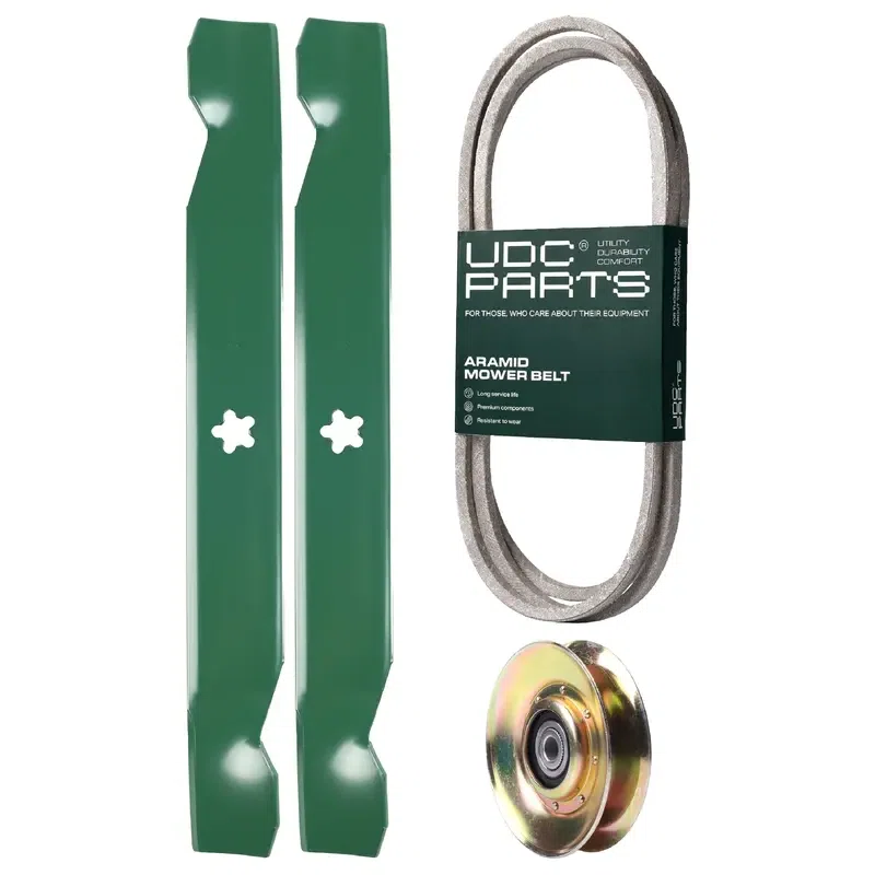 UDC Parts Mower Kit / Belt 138255 + Pulley 127783 + 2 Pack Blades 138497 / Fits Murray MB12538LT