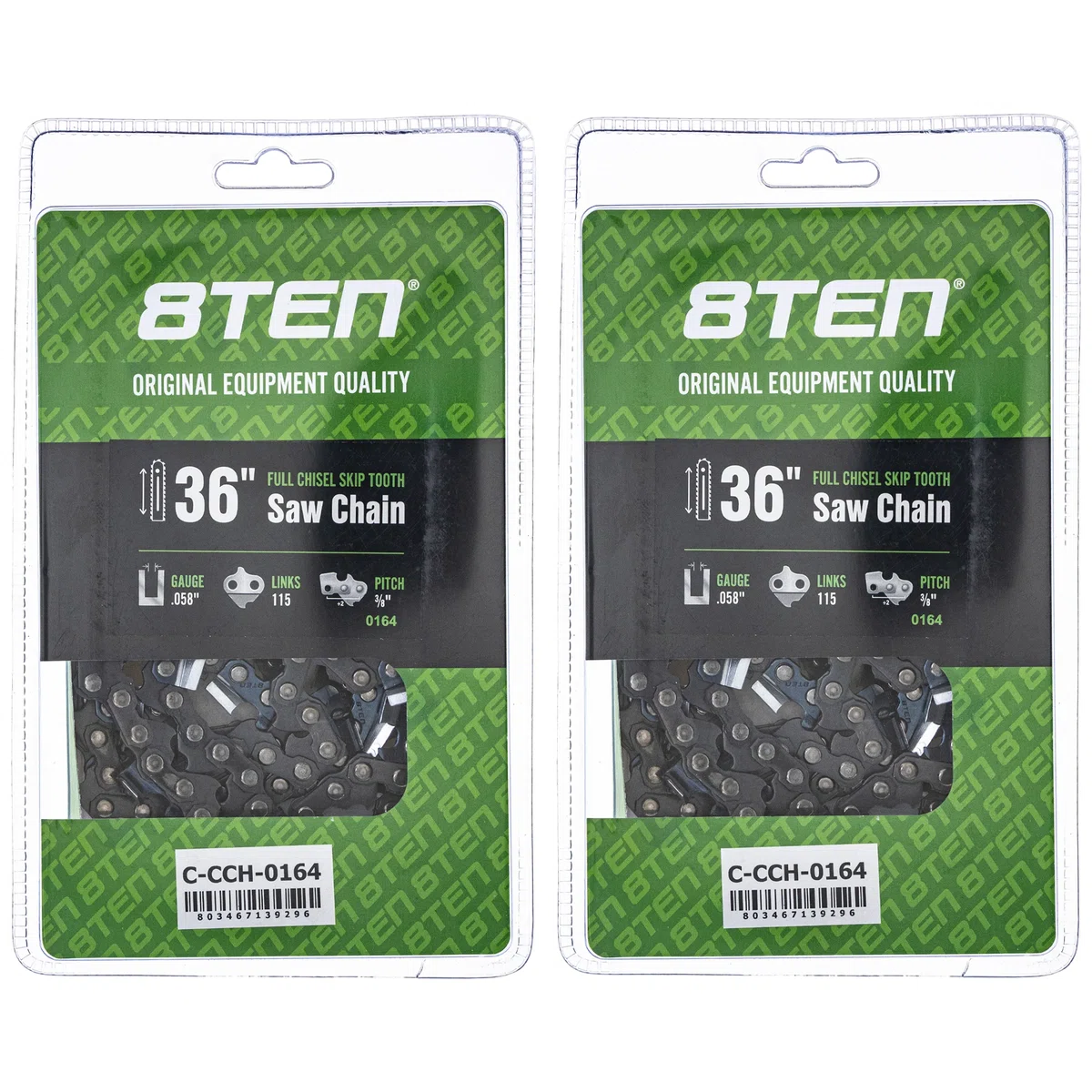 Chainsaw Chain 36 Inch .058 3/8 115DL For Husqvarna 501842815 73EXL115G 581626915 73EXJ115G | 2-PACK
