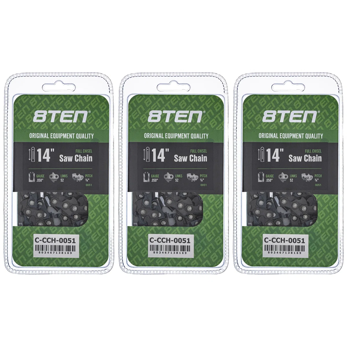 Chainsaw Chain 14 Inch .050 3/8 52DL For Homelite Echo Makita 576936552 501847052 91PX52CQ 585422152 | 3-PACK