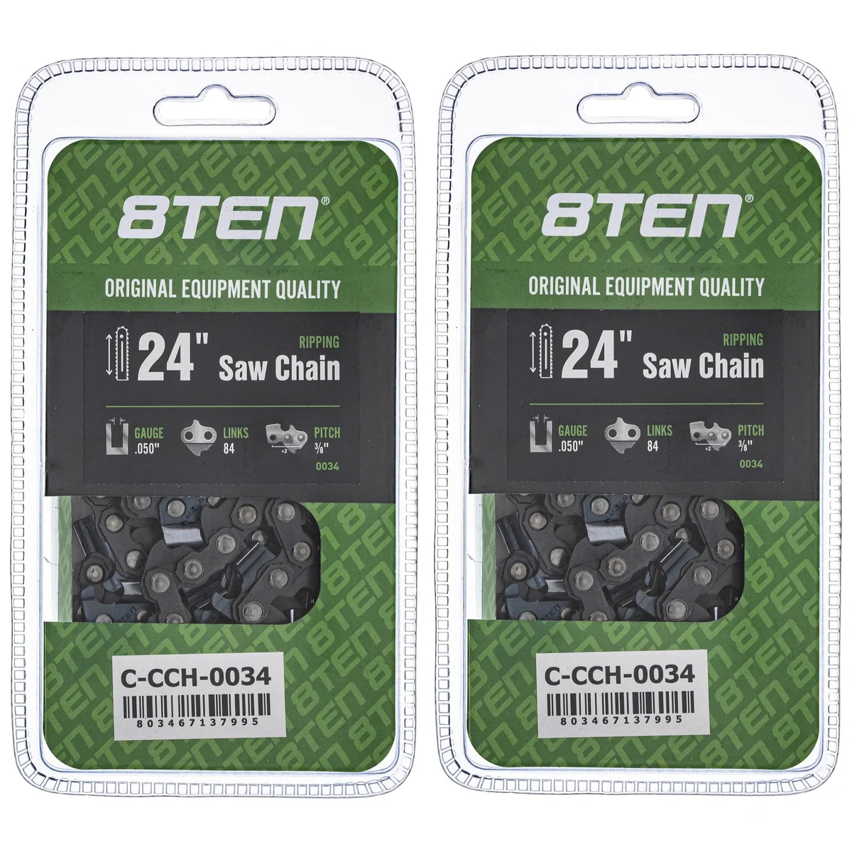 Chainsaw Chain 24 Inch .050 3/8 84DL For Stihl Echo Solo 501842584 585550084 72LPX84CQ 501842784 | 2-PACK